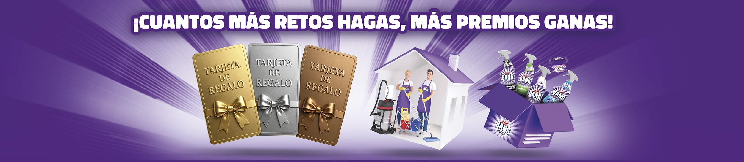 ¡Cuantos más retos hagas, más premios ganas! Tarjetas regalo, limpieza a domicilio y lotes Cillit Bang